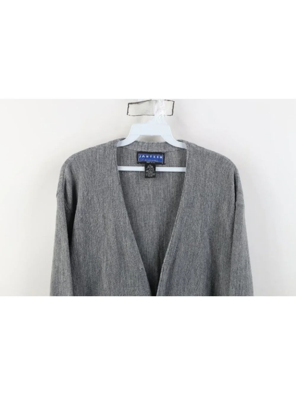 Vintage 90s Streetwear Mens XL Blank Kurt Cobain Knit Cardigan Sweater Gray USA
